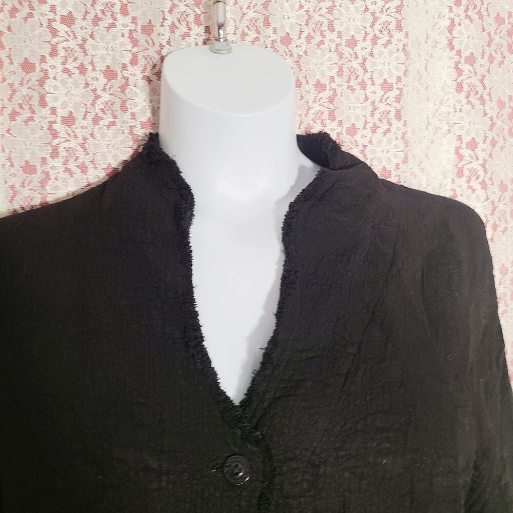 vintage 90sTianello black textured faux suede jacket size large - Picture 5 of 10